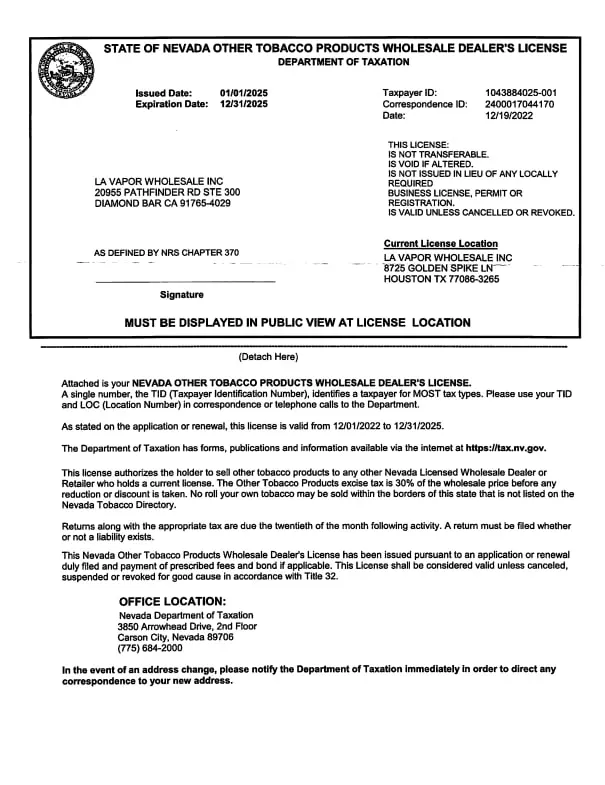 nevada tobacco license lookup Licenses & Compliance – TobaccoBase Legal Information